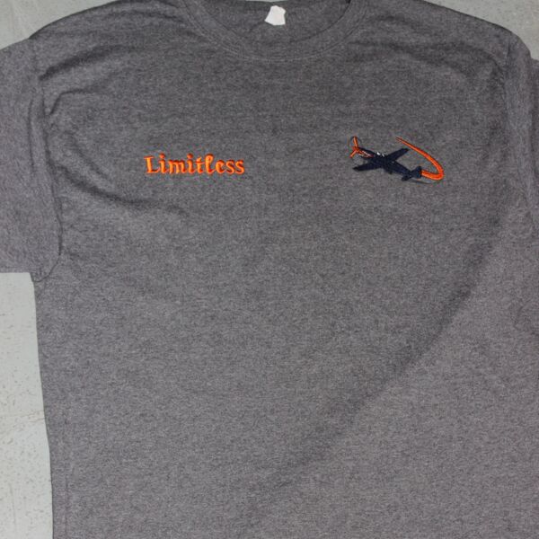 Upcycled Jet Plane Beefy Tee Hanes Cotton Charcoal Gray Heather Shirt, Size Large Thumbnail