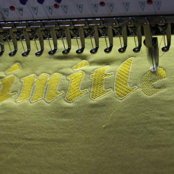 Limitless Embroidery Crew Neck Sweatshirt Butternut Squash Yellow Up-cycled Unisex XL Thumbnail