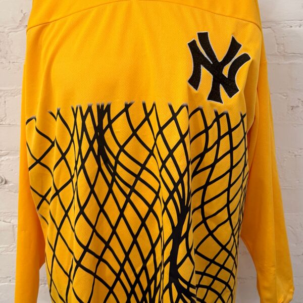 Up-Cycled Gold & Black Sports Team Jersey Embroidered with Direct-to-Film Full Lower Front Print, Size Unisex S Thumbnail